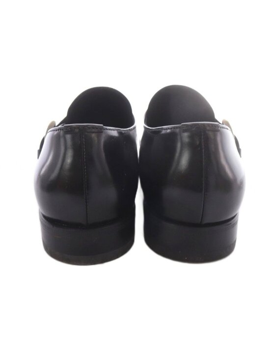 Prada Leather Belt Loafers Square Toe 7.5 Black main image 5